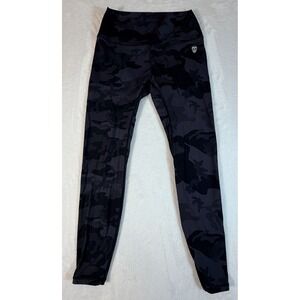 Gymreapers Leggings Women's Sz XL Black Camo High Waisted Skull Logo Yoga Pants
